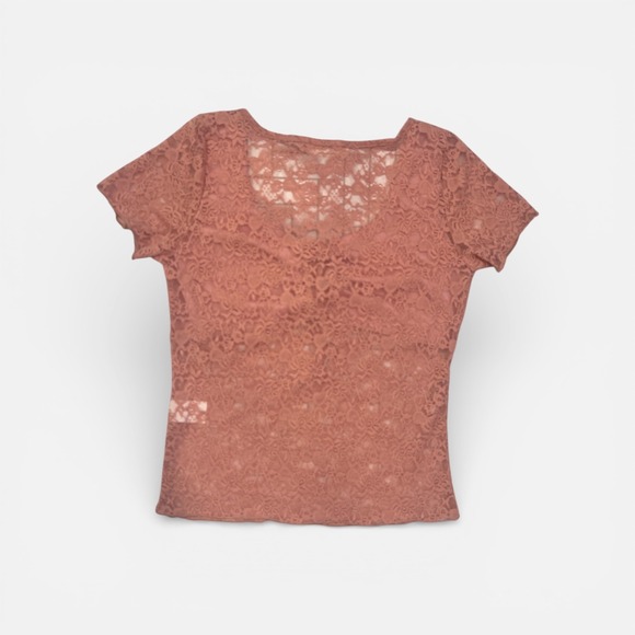 Wild Love | Dusty Rose Lace Babydoll Top‎ XL Cottagecore Romantic Y2K - Picture 6 of 7
